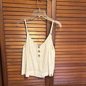Rip Curl Cream Button-Detail Camisole